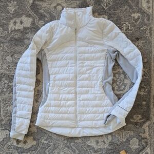 Lululemon Athletica White and Gray Puffer Jacket
